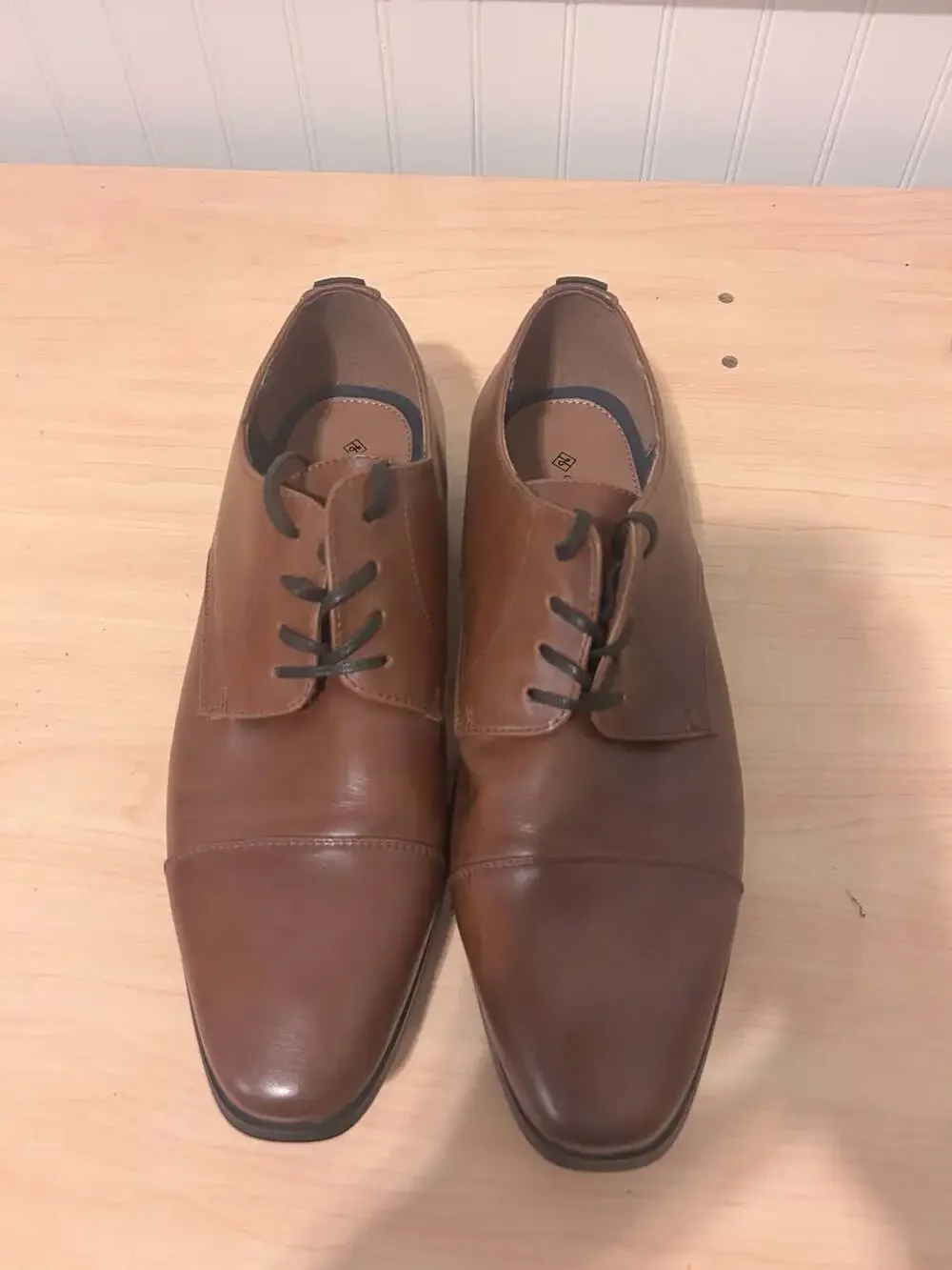 Call It Spring Cognac Cap Toe Derby Dress Shoes